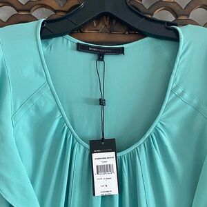 BCBGMaxAzria Teal Ruffle Dress
